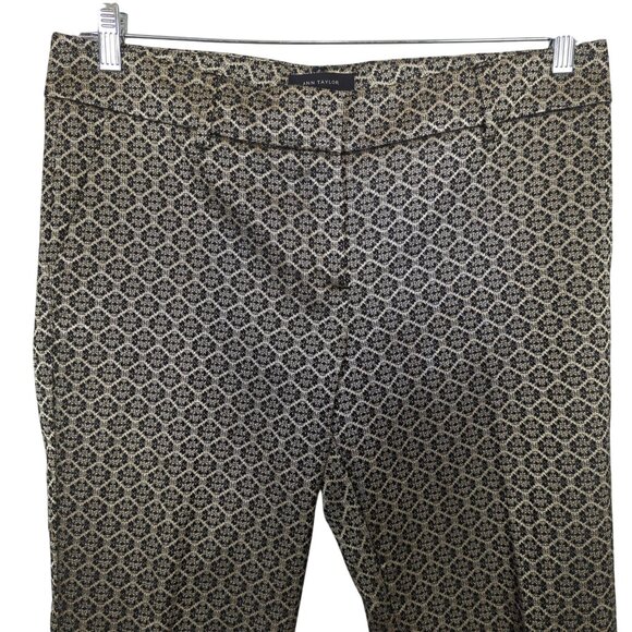 Ann Taylor Womens Metallic Brocade Patterned Slim Ankle Pants Size 8 - Picture 3 of 15